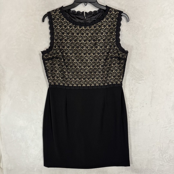 NEW Ivanka Trump Sleeveless Sheath Dress Size 16 Black Beige Floral Crochet Chic - Picture 14 of 14